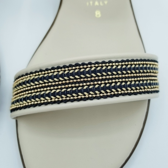 Toscanella Made in Italy Women's Mimma Natural Double Band Wedge Sandals NWOT - Picture 4 of 11